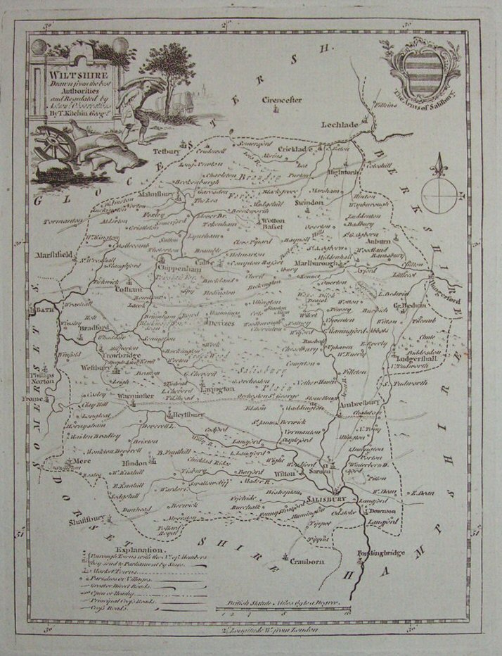 Map of Wiltshire - Kitchin